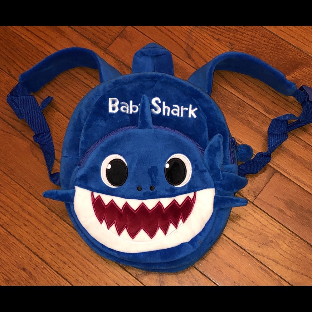 Boutique Baby Shark blue backpack